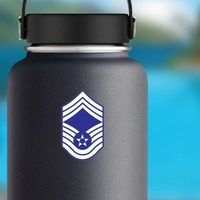 Air Force Rank E-9 Chief Master Sergeant  Sticker on a Water Bottle example