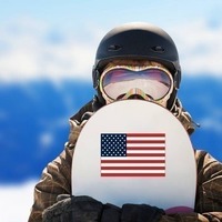 American Flag Sticker on a Snowboard example