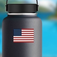 American Flag Sticker on a Water Bottle example