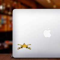 Army Armor Branch Emblem Sticker on a Laptop example