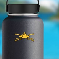Army Armor Branch Emblem Sticker on a Water Bottle example