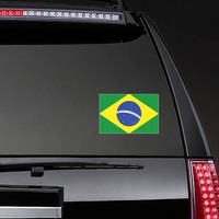 Brazil Flag Sticker on a Rear Car Window example