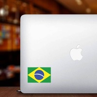 Brazil Flag Sticker on a Laptop example