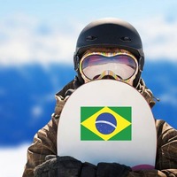 Brazil Flag Sticker on a Snowboard example