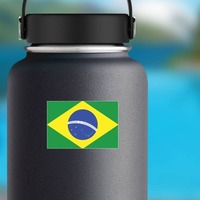 Brazil Flag Sticker on a Water Bottle example