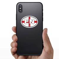 England Flag Oval Sticker on a Phone example