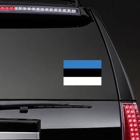 Estonia Flag Sticker on a Rear Car Window example
