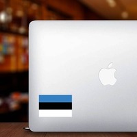 Estonia Flag Sticker on a Laptop example