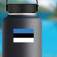 Estonia Flag Sticker on a Water Bottle example