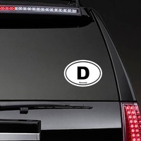 Germany D Oval Sticker on a Rear Car Window example