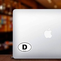 Germany D Oval Sticker on a Laptop example