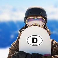 Germany D Oval Sticker on a Snowboard example