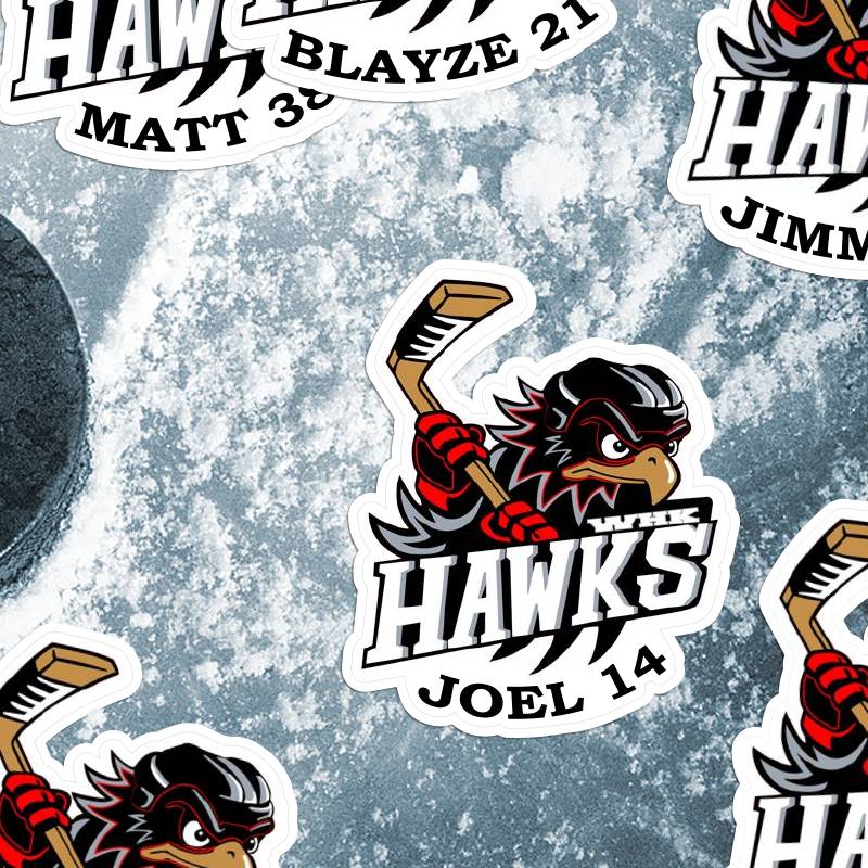 Hawks Hockey Die Cut Sticker