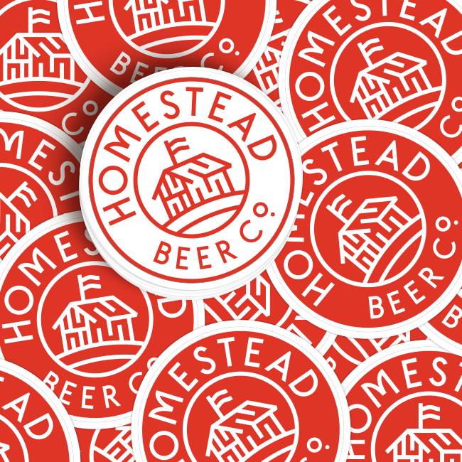 Homestead Beer Co Circle Stickers