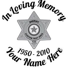 In Loving Memory Sheriff Badge Stickers