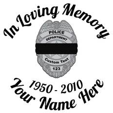 In Loving Memory Silver Black Band Badge Stickers