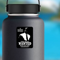 Kappa Sigma Wanted Man Sticker on a Water Bottle example