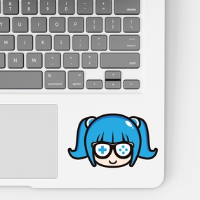 Video Game Girl Laptop Sticker