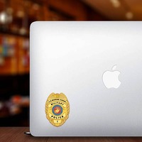 Marine Rank Military Police Badge Sticker on a Laptop example