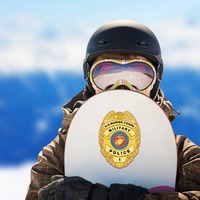 Marine Rank Military Police Badge Sticker on a Snowboard example