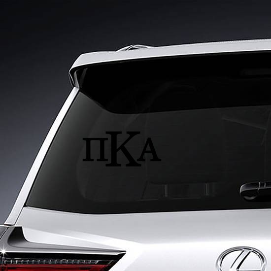 Pi Kappa Alpha One Color Monogram Letters Sticker on a Car Window example