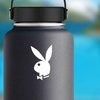 Playboy Bunny Sticker on a Water Bottle example