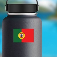 Portugal Flag Sticker on a Water Bottle example
