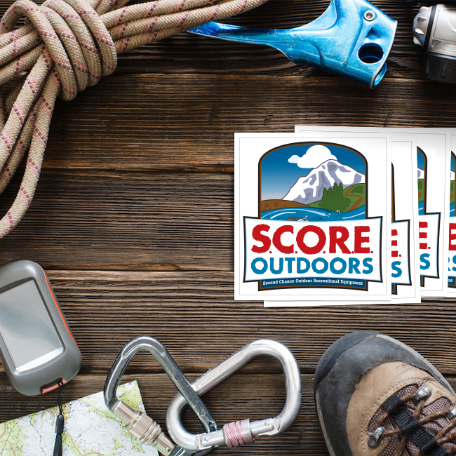 SCORE Outdoors Square Stickers