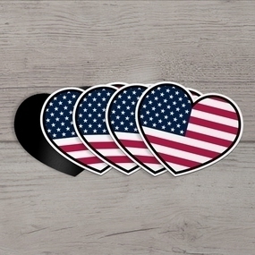 US Flag Custom Heart Magnet