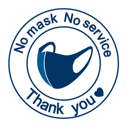 No Mask No Service Thank You Sticker