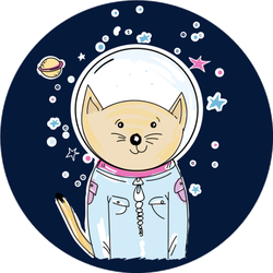 Space Cat Astronaut Sticker