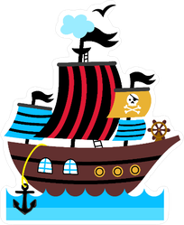 Pirate Ship Childrens Drawing Sticker