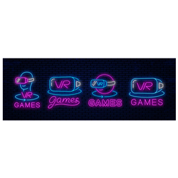 Set of Neon Icons for Virtual Reality Sticker