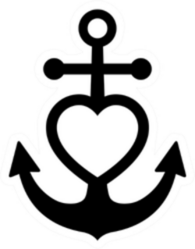 Anchor Heart Icon Sticker