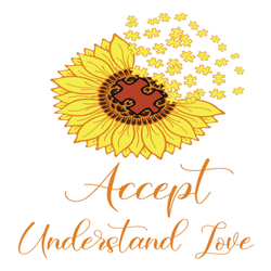 Autism Sunflower Puzzle, Accept Understand Love Sticker