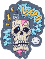 Vape Skull Cartoon Sticker