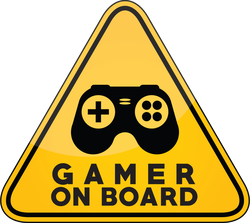 Gamer On Board Yellow Car Window Sticker
