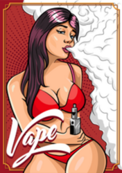 Young Sexy Woman Vaping Vape Sticker