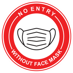 No Entry Without a Mask Sticker