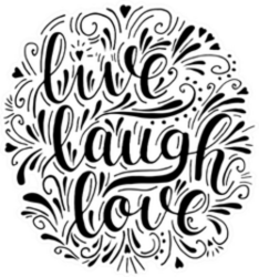 Live Laugh Love In Artistic Style Sticker