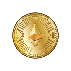 Gold Illustrated Ethereum Crypto Sticker