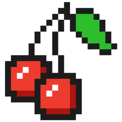 Pixel Art Cherry Icon Game Fruit