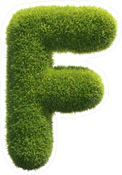 Spiky Grass Font Letter F Sticker