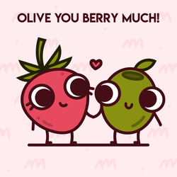 Olive You Berry Much Sticker