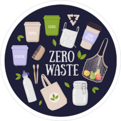 Colorful Eco Friendly And Zero Waste Elements Sticker