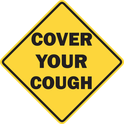 Cover Your Cough Danger Sign Sticker