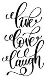 Live Love Laugh Black Calligraphy Sticker