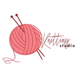 Knitting Studio Logo, Needle And Yarn Sticker
