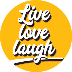 Live Love Laugh On Yellow Sticker