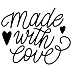 Made With Love Handwritten Knitting Inscription Sticker